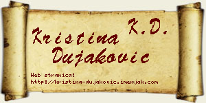 Kristina Dujaković vizit kartica